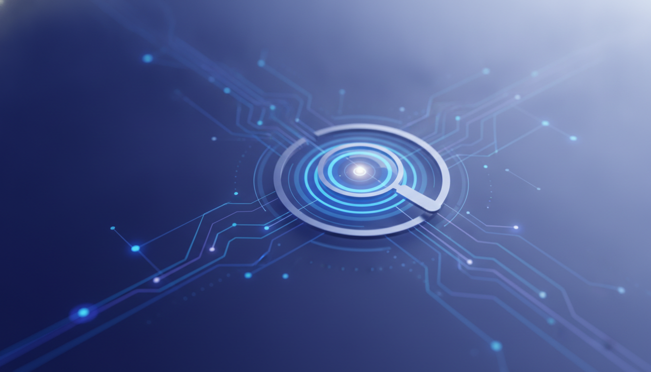 An abstract illustration of digital data points converging, symbolizing the collection and analysis of B2B intent data.